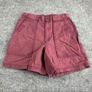 Vintage 90s Timberland Womens 30 Pleated Hickory Striped Shorts hong Kong maroon